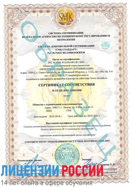 Образец сертификата соответствия Котлас Сертификат OHSAS 18001